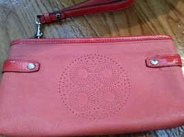 CORAL LEATHER SIGNATURE C PERFERATED WRISTLET - $25.73