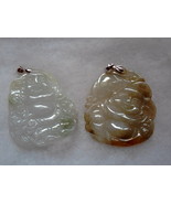 pair of Jade laughing Buddha pendants - £279.76 GBP