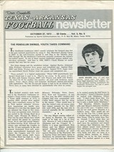 Texas-Arkansas Football Newsletter 10/27/1973-NCAA-Dave Campbell-VG - $30.26