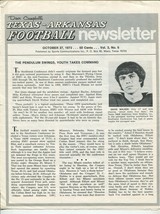 Texas-Arkansas Football Newsletter 10/27/1973-NCAA-Dave Campbell-VG - £23.98 GBP