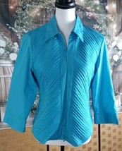 Stera Jacket Size M Zip Blue 100% Cotton - $19.80