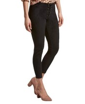 HUE Womens Lace Up Suede Skimmer Leggings size X-Small Color Black - £28.56 GBP