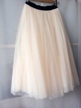 Cream Long Tulle Skirt Women Custom Plus Size Long Tulle Skirt for Wedding image 1