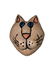 Vintage Hand carved Cat Kitten Magnet Signed - $12.98