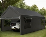 10X18.5Ft Heavy Duty Carport, Portable Garage With Removable Sidewall, D... - $500.99