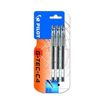 Pilot G - Tec C4 Gel Microtip Rollerball Pen, 0.4 mm Tip - Black, Pack of 3  - £16.92 GBP