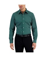 Club Room Men&#39;s Slim Fit Deco-Check Dress Shirt Hunter Navy S 14-14.5 B4HP - $20.27 CAD