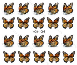 Nail Art Water Transfer Stickers Decal beautiful Monarch butterfly KoB-1096 - £2.34 GBP