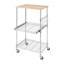 Sturdy Metal Kitchen Microwave Cart with Adjustable Shelves and Locking ... - $4,339.35 MXN