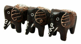 Balinese Wood Handicrafts Jungle Tribal Elephant Miniature Figurines Set... - £18.33 GBP