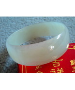 Untreated Estate Chinese Glassy White Jade Jadeite Bangle Bracelet - £1,288.55 GBP