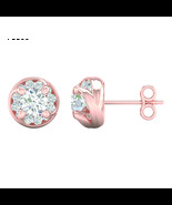 Authenticity Guarantee 
2 Ct TDW Diamond 10K Rose Gold Stud Earrings - $2,259.99