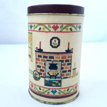 Vtg Metal Tin Canister Round Lid Kitchen Storage Farmhouse Cottage Grann... - $12.54 CAD