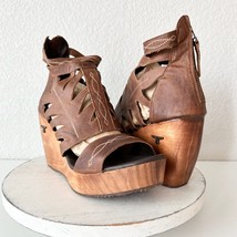 NEW Lane Boots BECCA Womens Brown Wedges 11 Western Sandals Cowgirl Leather - $2,791.51 MXN