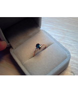 10KT GOLD RING SET WITH 1 GENUINE BLUE SAPPHIRE &amp; 2 DIAMONDS - £270.17 GBP