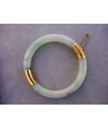 Vintage 14K Icy Jadeite Jade Hinged Bangle Bracelet‏ - £2,176.26 GBP