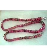 Natural Pink Shaded Tourmaline Gemstone Bead Necklace - £559.54 GBP