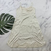 Wonder Maid Womens Vintage Slip Dress Size 34 Ivory White Lace Trim Knee Length - £17.49 GBP