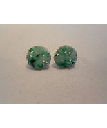 Antiques jade carved earrings 14kt gold - £362.15 GBP