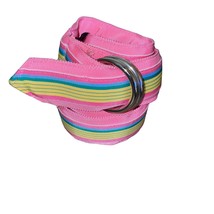 CK Bradley Barbiecore striped Preppy belt with silver D-Ring closure sz medium - £18.16 GBP
