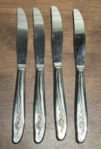 4pc Oneida Stainless Flatware Dinner Knives Roseanne/Rose - £12.15 GBP