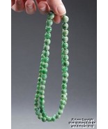 Chinese Natural A Type Apple Green Jadeite Jade Beaded Necklace,Mid 20th Century - $3,646.14 CAD