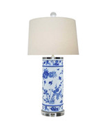 Blue and White Bird Motif Porcelain Vase Table Lamp 29&quot; - £370.22 GBP