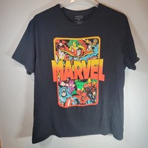 Marvel Comics Mens Shirt XL Classic Marvel Group Black Graphic Casual - $11.95