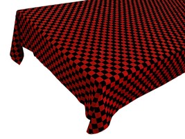 58&quot;x96&quot; - Red and Black - Tablecloth Checkerboard Print Wedding Birthdays - £39.95 GBP