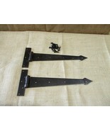 2 PRIMITIVE HAND FORGED IRON HINGE HINGES DOOR CABINET IRON 12&quot; DOORS AR... - $36.99 CAD