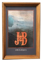 VINTAGE 1983 J&amp;B Whiskey 13x19 Framed Mirror Bar Sign - £62.27 GBP