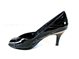 Liz Claiborne Black Patent Leather Slip On Pumps Heels Shoes Women&#39;s 7 M (SW27) - £19.81 GBP