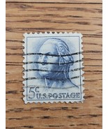 US Stamp George Washington 5c Used Blue/White - $18.23 MXN