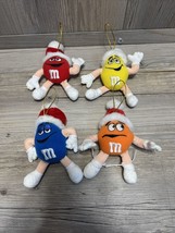 Set Of Four Mars M&amp;M Christmas Ornaments Red Blue Orange Yellow - £18.76 GBP