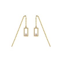 Anyco Fashion Earrings Gold Genuine 925 Sterling  Simple Geometric Luxur... - $21.30