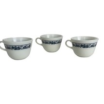 Pyrex Milk Glass Old Town Blue Onion Coffee Mug Tea Cups Set Of 3 - $19.79