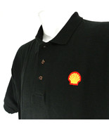 SHELL Gas Station Oil Employee Uniform Polo Shirt Black Size L Large NEW - $25.49