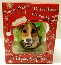 Jack Russell Terrier Dog Puppy Glass Ball Christmas Ornament - £11.83 GBP