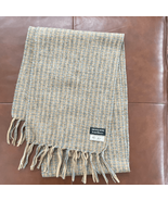 Yves Saint Laurent Saks Fifth Avenue Camel Tan Grey Neutral Plaid Scarf ... - $257.72 CAD