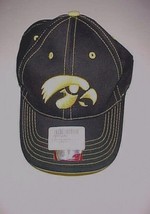 Iowa Hawkeyes NCAA Big Ten Gold Stitching Black Adult Unisex Cap One Size New - £14.26 GBP