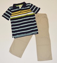 Toddler 4T GYMBOREE 2pc Dressy Outfit Lot Stripe Polo Shirt Khaki Linen ... - £12.32 GBP