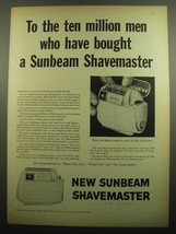 1960 Sunbeam Shavemaster Shaver Ad - To the ten million men who have bought - $14.99