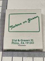 Vintage Matchbook Cover  Tavern ON Green  Phila, PA   gmg  unstruck - £11.87 GBP