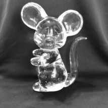 VTG Clear Pressed Glass Mouse Paperweight Figurine Art Glass (4in X 3in) - £12.12 GBP