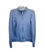 Orvis Womens Full Zip Jacket Blue Size L Reversible Mock Neck Casual Out... - £26.45 GBP