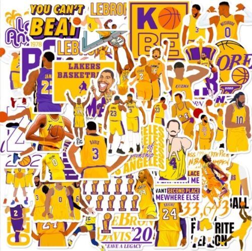 50 LA Los Angeles Lakers Stickers Set NBA Basketball Decal Pack Free Shipping! - £7.98 GBP