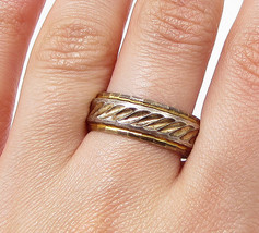 925 Sterling Silver - Vintage Etching Detail Band Ring Sz 9.5 - RG2988 - $29.63