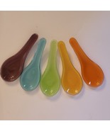 Tasting Spoons 5-piece Glass Bright Rainbow Colors Creative Food Asian S... - £11.01 GBP