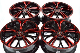 4 New DDR R25 17x7 5x108/110 40mm Black Polished Red 17" Rims Wheels (Se... - $749.00