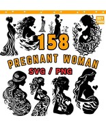 158 Pregnant Woman SVG PNG, Pregnancy Silhouette Clipart, Maternity SVG,... - €2,54 EUR